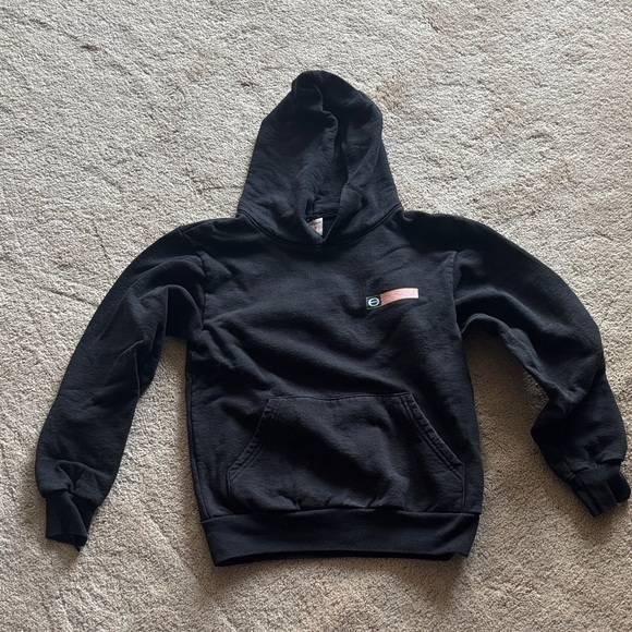Sporty and Rich Black Hoodie with Pink Accent - Picture 1 of 4